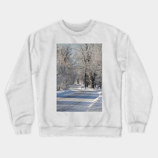 Country Road in Winter Crewneck Sweatshirt by photoclique